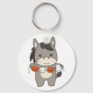 Llavero Donkey Happy Halloween Calabaza Bat Costume Keycha