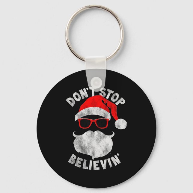 Llavero Don't Stop Believing Santa Cool Gles Christmas  (Anverso)