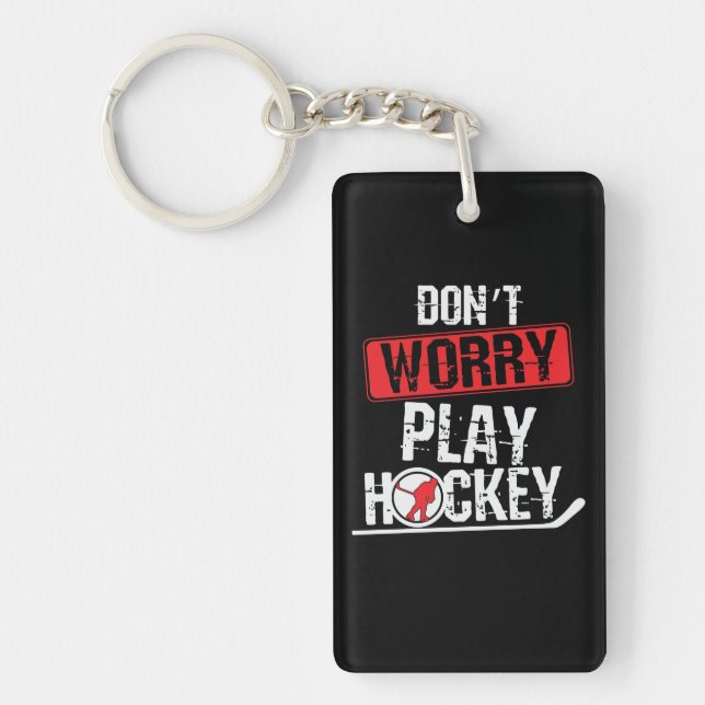 Llavero Don't Worry play Ice-Hockey (Frente)