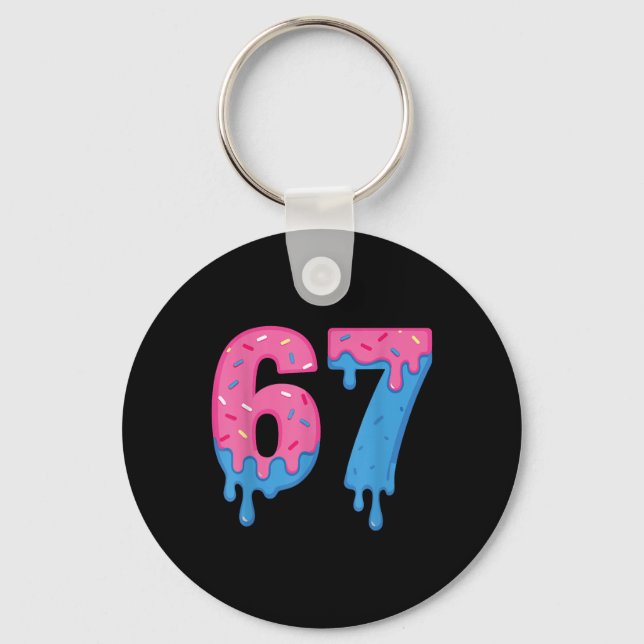Llavero Donut 67 Meme Fun Six Seven Sprinkles Design  (Anverso)