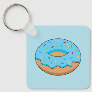 Llavero Donut de escarcha azul con Personalizado Sprinkles
