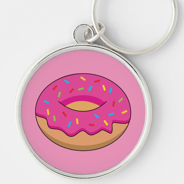 Llavero Donut de fresa con Personalizado Sprinkles (Frente)