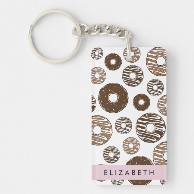 Llavero Donuts de chocolate, donuts de caramelo, gritos, t (Frente)