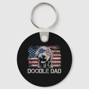 Llavero Doodle Dad Goldendoodle Perro Bandera Americana 4 