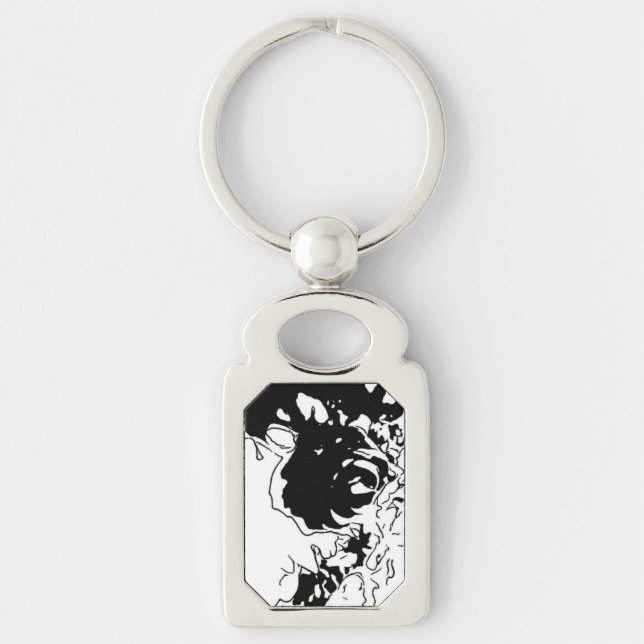 Llavero Doodle de flores (Anverso)