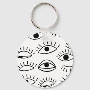 Llavero Doodle eye, patrón creativo sin costuras.