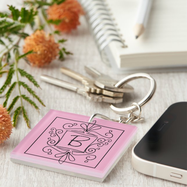 Llavero Doodle keychain with custom name monogram (Frente Derecha)