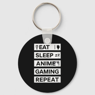 Llavero Dormir Anime Gaming Repetir Otaku Gamer Humor