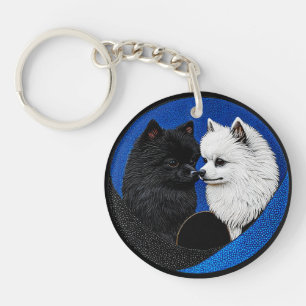 Llavero Dos adorables perros spitz