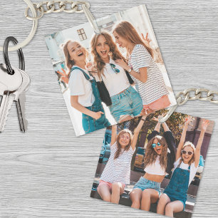 Llavero Dos amigos de doble cara fotográfica