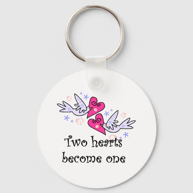 Llavero Dos camisetas y regalos Bodas del corazón (Anverso)