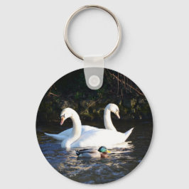 Llavero Dos cisnes y un pato