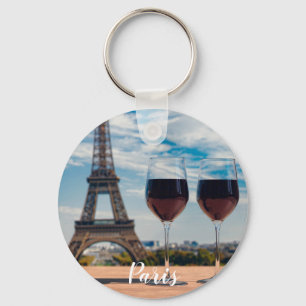 Llavero Dos copas de vino con Torre Eiffel