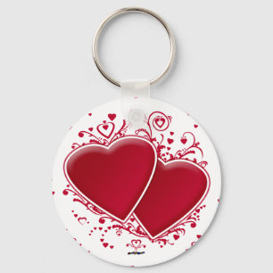 Llavero Dos Corazones Rojos Para El Día De San Valentín
