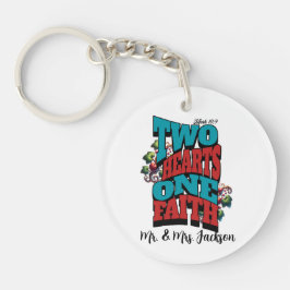 Llavero Dos corazones una fe - Marcos 10:9