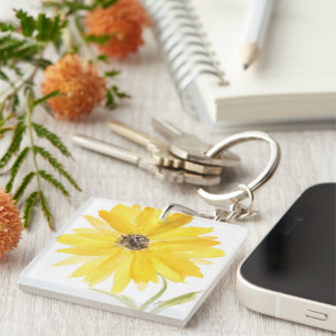 Llavero Dos Flores Keychain acrílico de doble cara