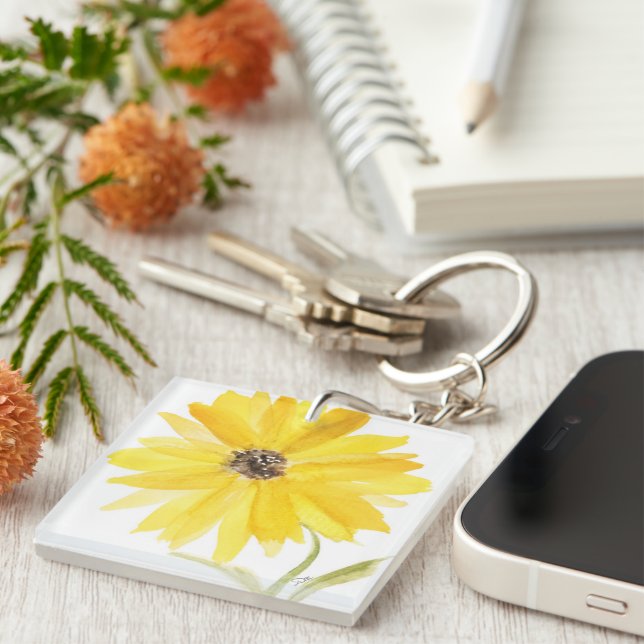 Llavero Dos Flores Keychain acrílico de doble cara (Frente Derecha)