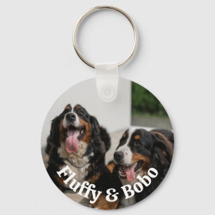 Llavero Dos FOTOS Mascotas personalizados Foto Keychain