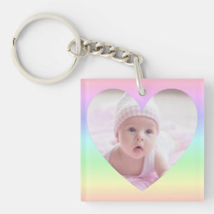 Llavero Dos Fotos Personalizadas Dentro de un Corazón de C