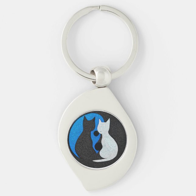 Llavero Dos gatos estilizados (Anverso)