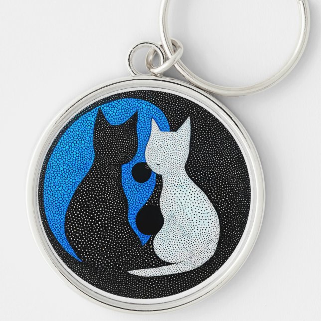 Llavero Dos gatos estilizados (Frente)