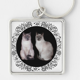 Llavero Dos gatos siameses