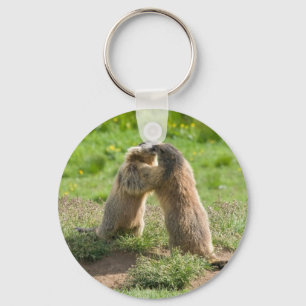 Llavero dos jóvenes marmotas