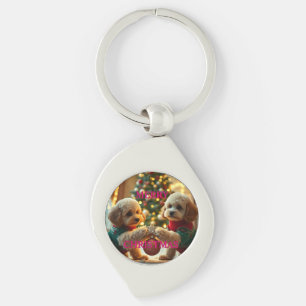 LLAVERO DOS NAVIDADES CELEBRADORES DE POODLES