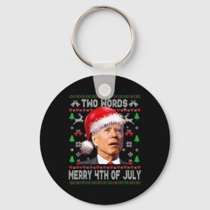Llavero Dos Palabras Feliz 4 de Julio Joe Biden Navidad