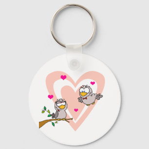 Llavero Dos palomas de tortuga por rama