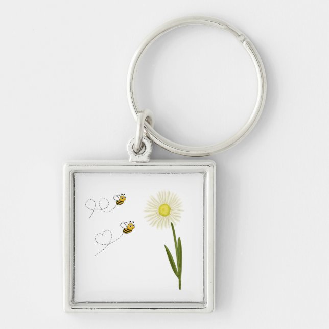 Llavero Dos pequeñas y lindas abejas (Frente)