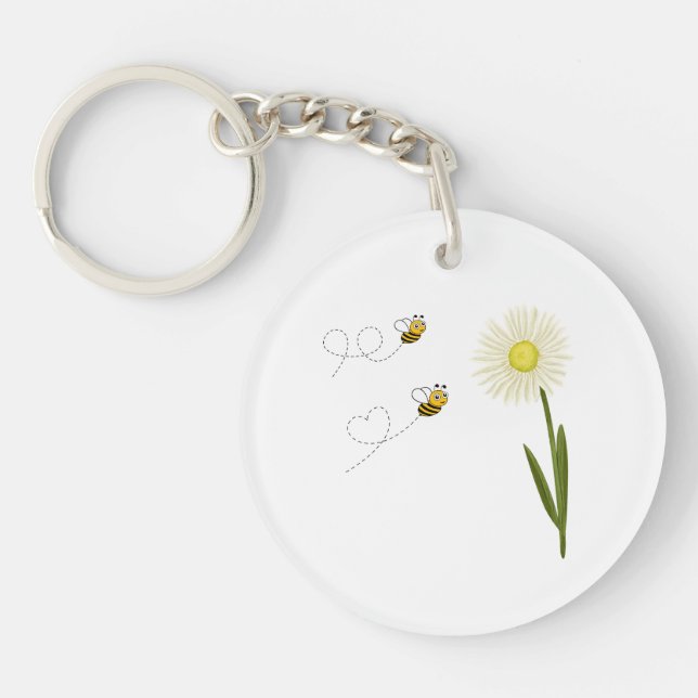Llavero Dos pequeñas y lindas abejas (Frente)