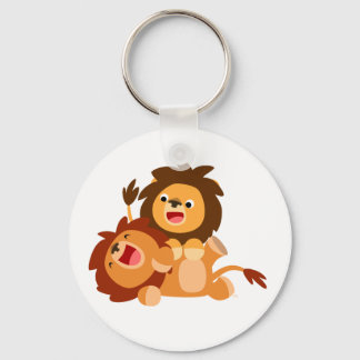 Llavero Dos pequeños y juguetones leones Personalizados