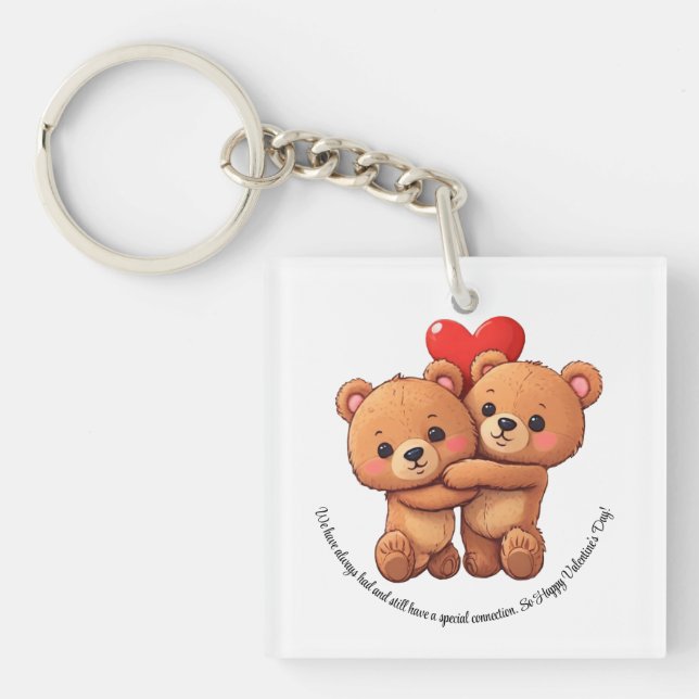 Llavero Dos personalizados se abrazan. (Frente)