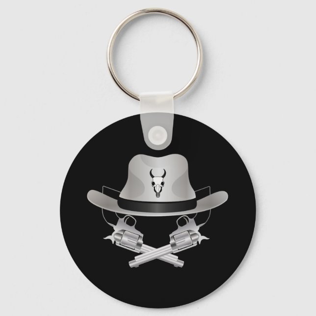 Llavero Dos pistolas cruzadas y gorra (Anverso)