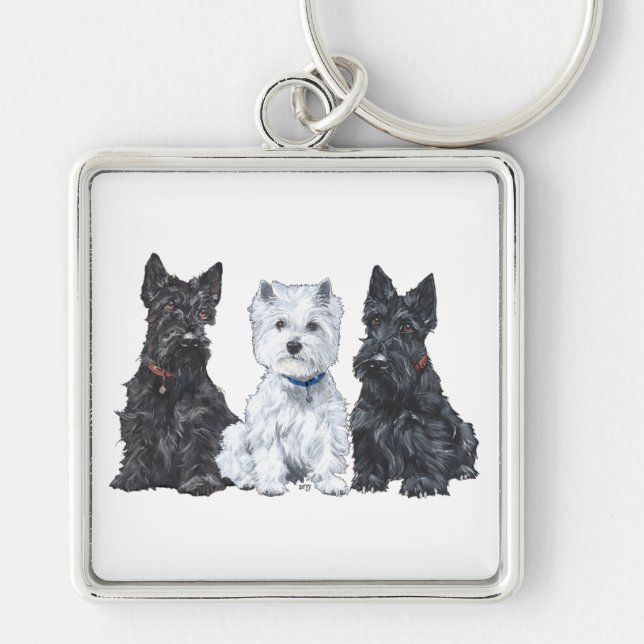 Llavero Dos Scotties y un Westie (Frente)