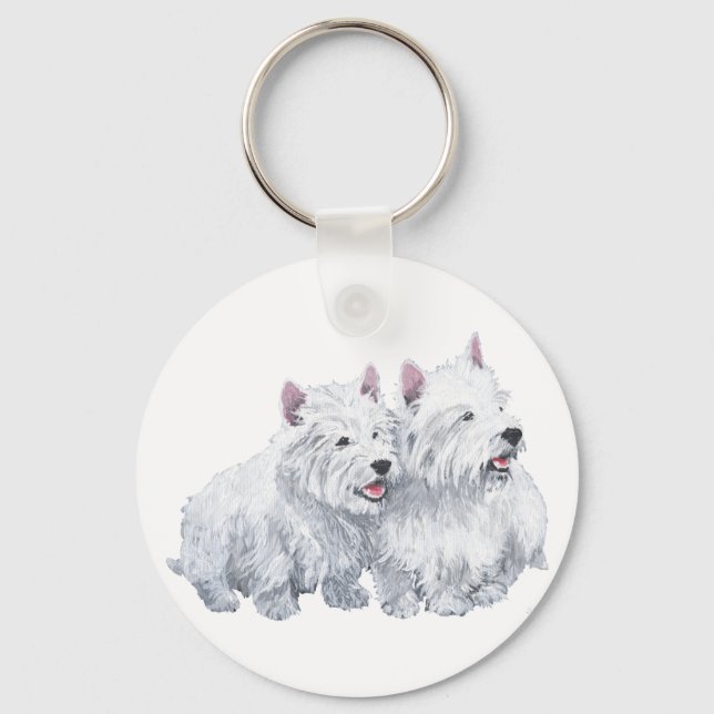 Llavero Dos West Highland White Terriers (Anverso)