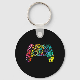 Llavero Dot Day Gamers Boy Game Controller Polka colorida