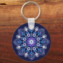 Dot de manga azul dibujado a mano Mandala