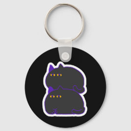 Llavero Double Chonky Black Cat Keychain