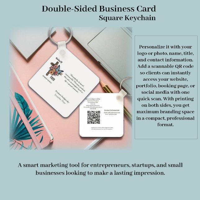 Llavero Double Sided Business Card Square Keychain (Subido por el creador)