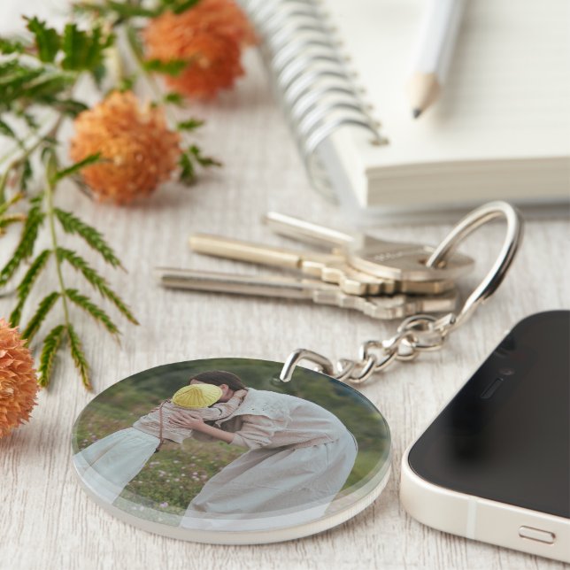 Llavero Double Sided Custom Family Photo Keychain (Frente Derecha)