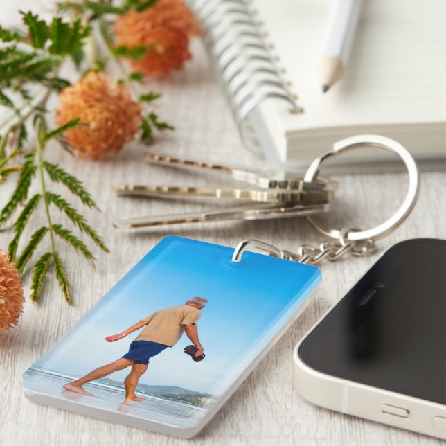 Llavero Double-Sided Rectangle Memorial Keychain (Frente Derecha)