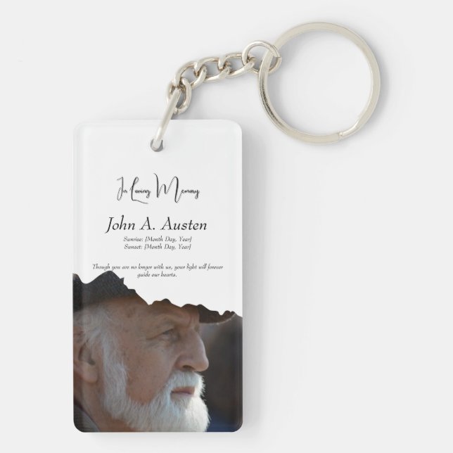 Llavero Double-Sided Rectangle Memorial Keychain (Atrás)