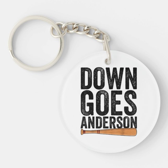 Llavero DOWN GOES ANDERSON FUNNY BASEBALL regalo ANDERSON (Frente)