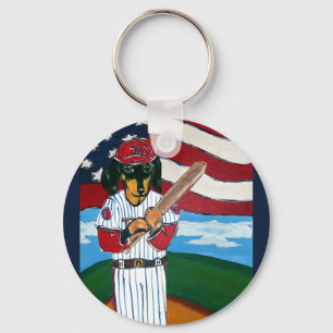 Llavero Doxie de béisbol