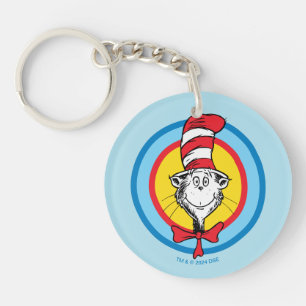 Llavero Dr. Seuss   Gráfico de la cabeza del gato con somb