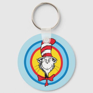 Llavero Dr. Seuss Gráfico de la cabeza del gato con somb