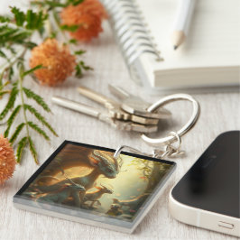 Llavero „Drachenmutter im goldenen Wald“