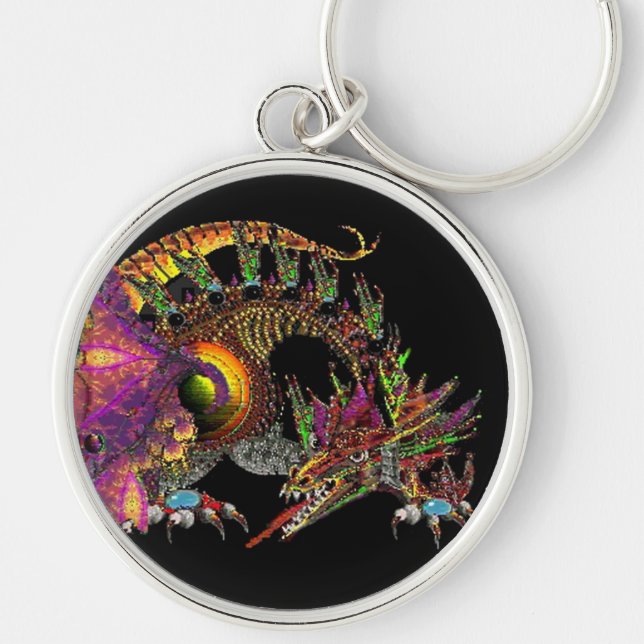 Llavero DRAGO Fantasy Gold Dragon in Black (Frente)